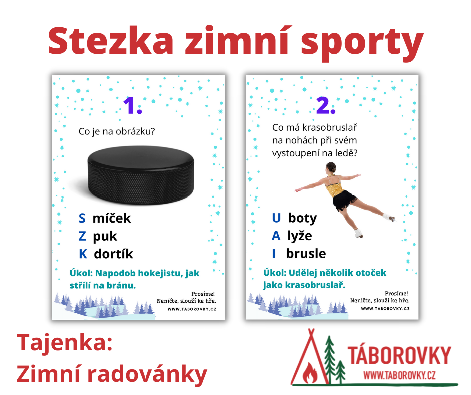 Zimní stezka zimní sporty pro děti 
